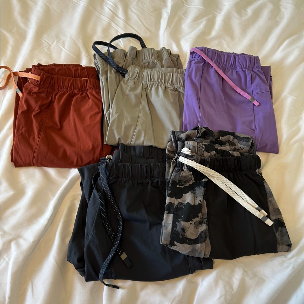 Set of 5 Fabletics Men's Joggers Set - Red, Gray, Purple, Black, Camouflage